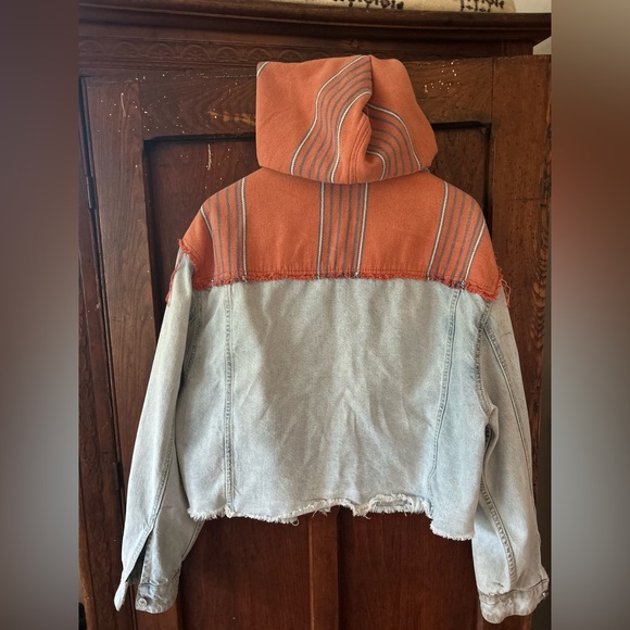 Free people cropped blanket jean jacket - Picture 2 of 4